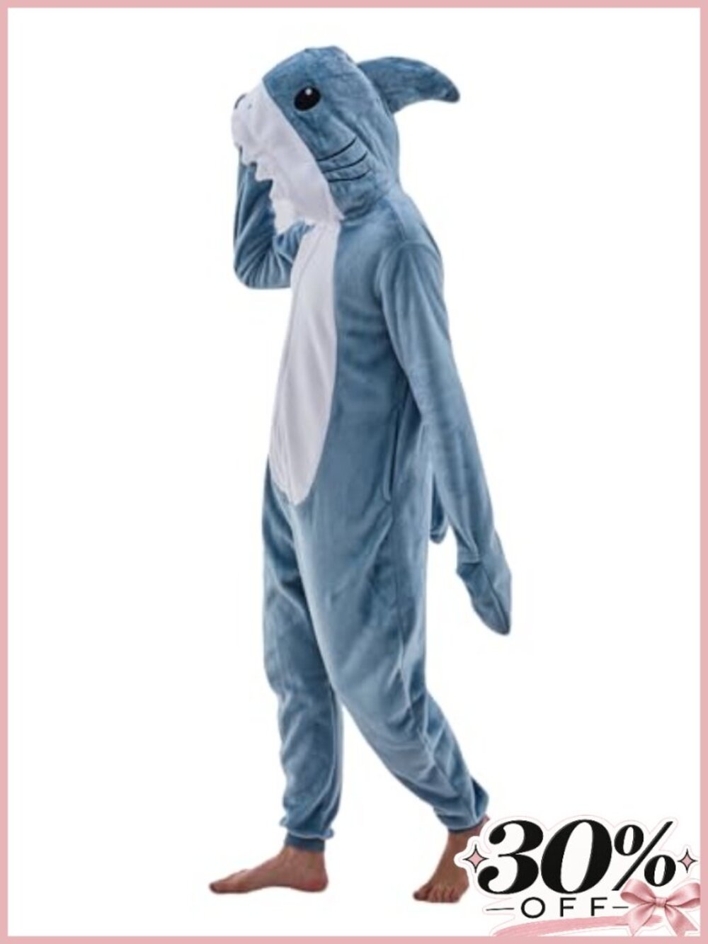 Unisex Adult Animal Onesie Pajamas Shark Hooded Flannel Fleece